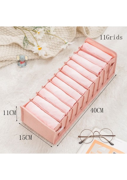Pembe 11 Izgara Stili Yeni Katlanabilir Kot Saklama Kutusu Dolap Gardırop Giysi Bölmesi Kutuları Çekmece Kot Çorap Ayırma Organizatör Pantolon Depolama (Yurt Dışından) fiyatları