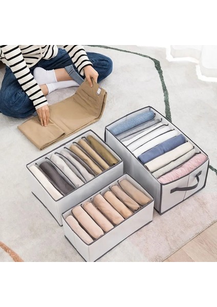 Pembe 11 Izgara Stili Yeni Katlanabilir Kot Saklama Kutusu Dolap Gardırop Giysi Bölmesi Kutuları Çekmece Kot Çorap Ayırma Organizatör Pantolon Depolama (Yurt Dışından) modelleri