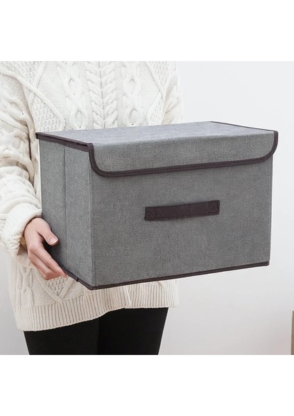 Açık Yeşil Stil 26X19X16CM Keten Saklama Kutusu Katlanır Giysi ve Çeşitli Eşyalar Taşınabilir Toz Geçirmez Saklama Kutusu Plastik Kapaklı Katlanır Saklama Kutusu (Yurt Dışından) indirimleri