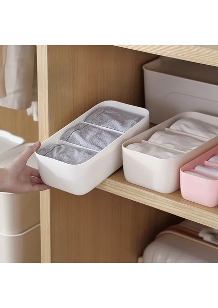 5 Izgaralı Pembe Stil Izgaralar Dolap Saklama Kutusu Sepet Organizatör Kadın Erkek Çorap Sutyen Iç Çamaşırı Saklama Kutusu Plastik Konteyner Organizatör (Yurt Dışından) indirimleri