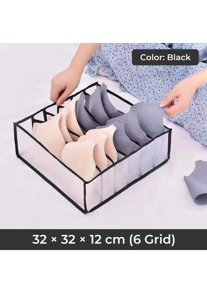Siyah 6 Kiriş Stili Iç Çamaşırı Sutyen Organizador Çorap Atkılar Saklama Kutusu Naylon Örgü Katlanabilir Taşınabilir Çekmece Organizatörleri Dolap Düzenleyici Renkli (Yurt Dışından) fiyatları