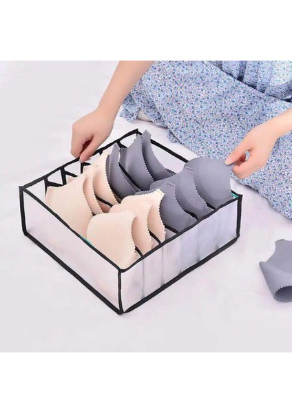 Siyah 6 Kiriş Stili Iç Çamaşırı Sutyen Organizador Çorap Atkılar Saklama Kutusu Naylon Örgü Katlanabilir Taşınabilir Çekmece Organizatörleri Dolap Düzenleyici Renkli (Yurt Dışından) modelleri