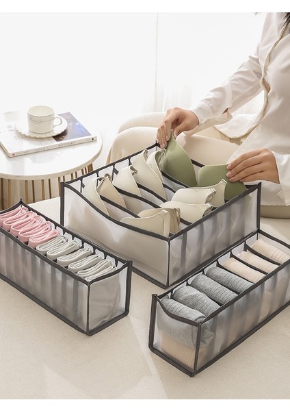 Koyu Gri Tarzı Sutyen Iç Çamaşırı Depolama Organizatör Çekmece Dolap Organizatörleri Iç Çamaşırı Atkılar Için Bölücü Kutular Çorap Kot Saklama Kutuları Yıkanabilir (Yurt Dışından) indirimleri