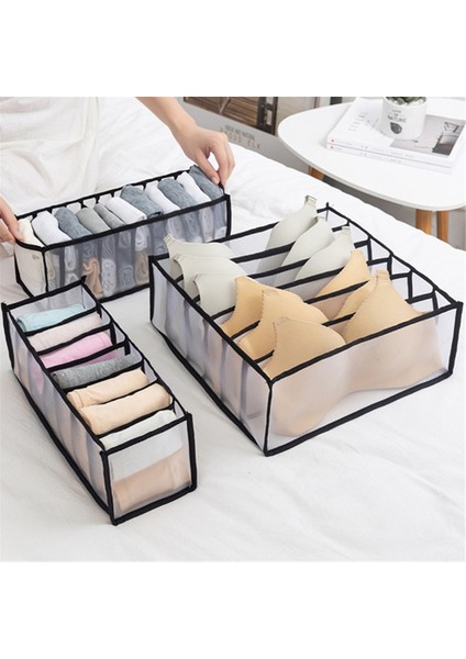 Kalın Gri 6 Izgara Stili Yeni Iç Çamaşırı Sutyen Organizatör Saklama Kutusu 2 Renkler Çekmece Dolap Organizatörleri Kutuları Iç Çamaşırı Atkı Çorap Sutyen Sıcak Satış (Yurt Dışından) modelleri