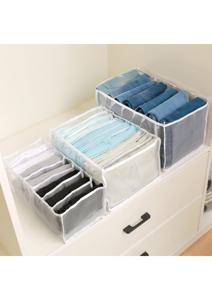 Gri 6 Izgara Stili Klozet Organizatör Saklama Kutusu Katlanabilir Iç Çamaşırı Organizatörleri Depolama Bölücüler Çekmece Organizatör Kot Gardırop Organizatör Giysileri (Yurt Dışından) fırsatları