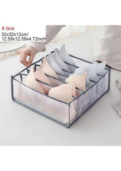 Gri-6 Stili Katlanabilir Iç Çamaşırı Çorap Bölücüler ile Saklama Kutusu Yatak Odası Dolap Organize Konteyner Taşınabilir Ev Alet Aksesuarları (Yurt Dışından) fiyatları
