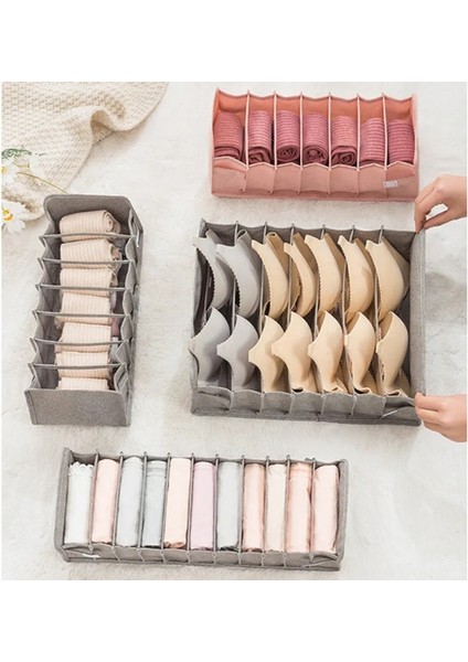 Gri-6 Stili Katlanabilir Iç Çamaşırı Çorap Bölücüler ile Saklama Kutusu Yatak Odası Dolap Organize Konteyner Taşınabilir Ev Alet Aksesuarları (Yurt Dışından) fırsatları