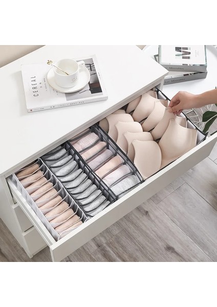 Pembe 11 Izgara Stili Çorap Için Yurt Klozet Organizatörü Ev Ayrılmış Iç Çamaşırı Saklama Kutusu 7 Izgaralar Sutyen Organizatörü Katlanabilir Çekmece Organizatörü (Yurt Dışından) fırsatları