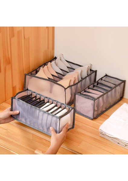 Donanma-11 Izgara Stili Üçü Bir Arada Çekmece Iç Saklama Kutusu Ev Naylon Örgü Katlanabilir Çorap Eşarp Depolama Organizatör Yurdu Yerden Tasarruf Kutuları (Yurt Dışından) modelleri