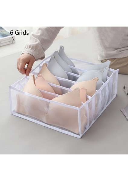 Beyaz-6 Izgara Stili Yeni Iç Çamaşırı Sutyen Organizatör Saklama Kutusu Bölmeleri ile Çekmece Dolap Organizatörleri Kutuları Iç Çamaşırı Atkı Çorap Sutyen Sıcak Satış (Yurt Dışından) fiyatları