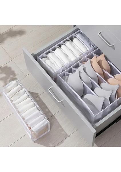 Beyaz 11 Izgara Stili Izgaralar Iç Çamaşırı Çorap Sütyen Ayırıcı Saklama Kutusu Dolap Çekmece Düzenleyici (Yurt Dışından) fırsatları
