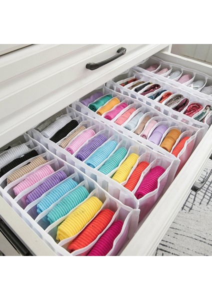 1pc Gray1 Tarzı 1-5 Hücre Yurt Klozet Organizatör Çorap Ev Ayrılmış Iç Çamaşırı Saklama Kutusu 7 Izgaralar Sutyen Katlanabilir Çekmece Organizatör Çekmeceler (Yurt Dışından) fırsatları