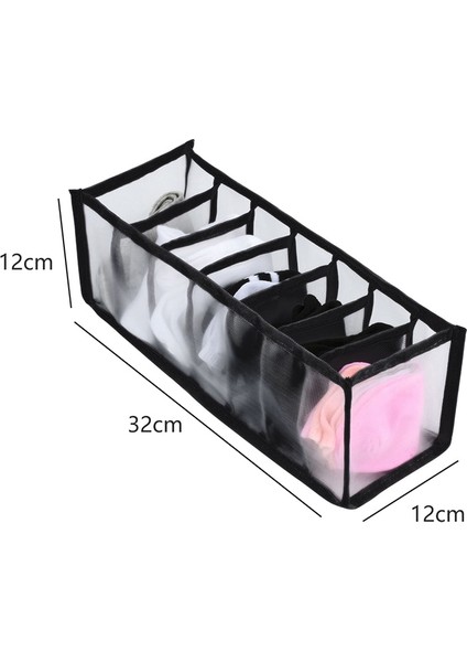 Siyah 7 Izgara Stili Closet Organizer Storage Box Foldable Underwear Organizers Storage Dividers Drawer Organizer Socks 7 Grids Box For Clothes (Yurt Dışından) fiyatları
