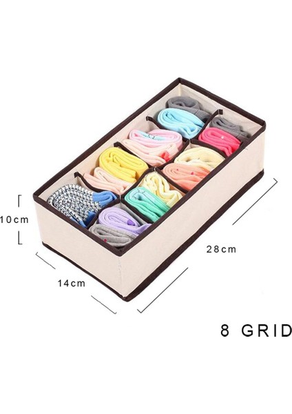 8 Izgara Stili Grid Storage Boxes Fabric Multi-Size Foldable Wardrobe Drawer Divider Lidded Closet Organizer Clothing Organizer (Yurt Dışından) fiyatları