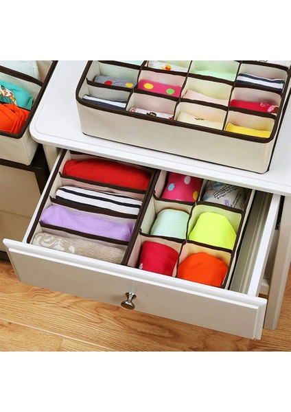 8 Izgara Stili Grid Storage Boxes Fabric Multi-Size Foldable Wardrobe Drawer Divider Lidded Closet Organizer Clothing Organizer (Yurt Dışından) fırsatları