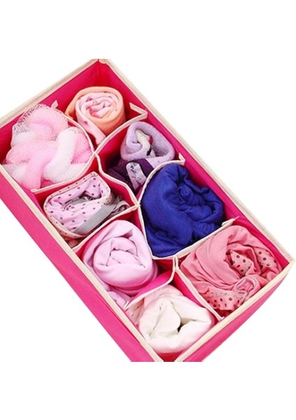 Gül Kırmızı Tarzı 7 Yuva Iç Çamaşırı Sütyen Saklama Kutusu Katlanabilir Kutu Çekmeceli Çorap Düzenleyici (Yurt Dışından) fırsatları