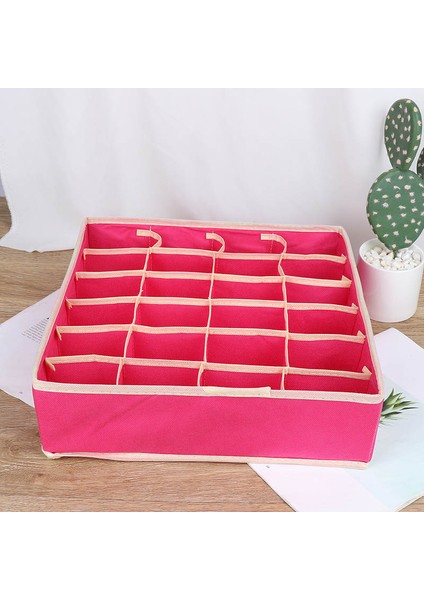 Gül Kırmızı 32X32X10CM Tarzı Katlanabilir Ev Depolama Dokunmamış Eşarp Çorap Sutyen Organizatör Saklama Kutusu Iç Çamaşırı Sutyen Için Çekmece Klozet Organizatörleri Kutuları (Yurt Dışından)