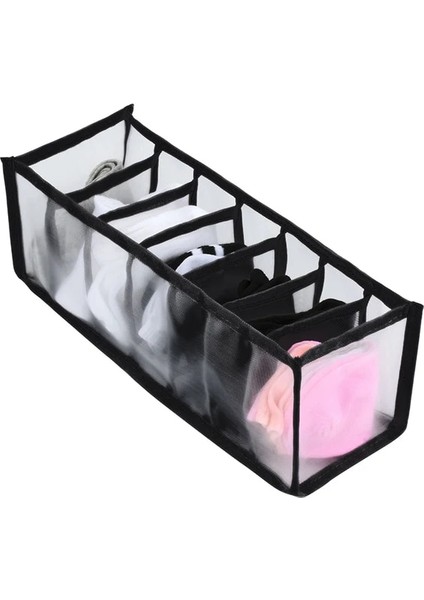7 Izgara-Siyah Stil Iç Çamaşırı Sütyen Çorap Külot Saklama Kutuları Ev Organizasyonu Dolap Organizatörleri Dolap Dolap Çekmece Bölücü Yatakhane Yerden Tasarruf Edin (Yurt Dışından)
