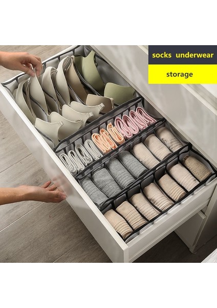 7 Izgara-Siyah Stil Iç Çamaşırı Sütyen Çorap Külot Saklama Kutuları Ev Organizasyonu Dolap Organizatörleri Dolap Dolap Çekmece Bölücü Yatakhane Yerden Tasarruf Edin (Yurt Dışından) indirimleri
