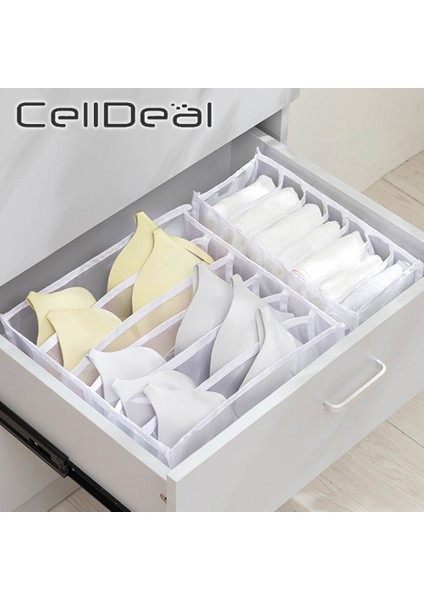 Gri 7 Izgara Stili 3 Renk Katlanabilir Iç Çamaşırı Sutyen Çorap Külot Çekmecesi Dolap Organizatör Kutuları Iç Çamaşırı Için Atkı Çorap Sutyen Ev Çekmece Bölücü (Yurt Dışından) indirimleri