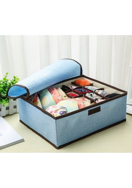 13IZGARALAR-MAVI Tarzı 13 Izgaralar Büyük Kapasiteli Sutyen Iç Çamaşırı Saklama Kutusu 8 Renk Katlanabilir Dolap Düzenleme Kutusu Saf Renk Ev Depolama Gereçleri (Yurt Dışından)