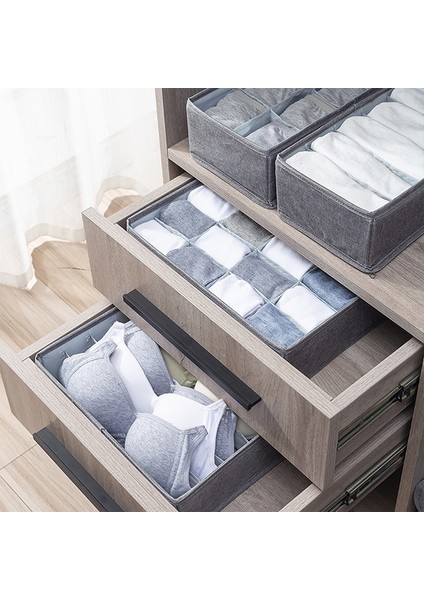 6 Izgara Gri Stil Yeni Katlanabilir Iç Çamaşırı Çekmece Organizatörleri Bölücüler Dolap Dresser Giysi Saklama Organizatör Kutusu Sütyen Atkılar Kravatlar Çorap Kutuları (Yurt Dışından) fırsatları