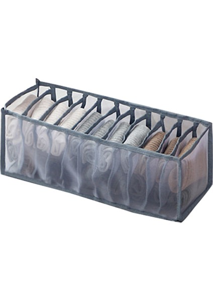 Gray 11 Grids Style Giysiler Için Yıkanabilir Iç Çamaşırı Depolama Organizatör Ayrılmış Çorap Şort Sutyen Saklama Kutusu Bölücü Dolap Dolap Organizatör Çekmece (Yurt Dışından)