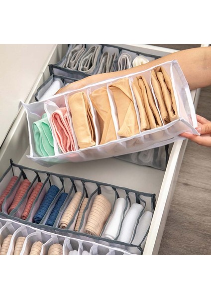 Gray 11 Grids Style Giysiler Için Yıkanabilir Iç Çamaşırı Depolama Organizatör Ayrılmış Çorap Şort Sutyen Saklama Kutusu Bölücü Dolap Dolap Organizatör Çekmece (Yurt Dışından) fiyatları