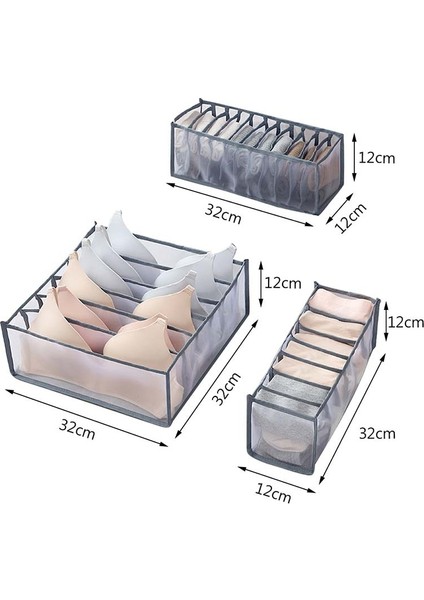 Gray 11 Grids Style Giysiler Için Yıkanabilir Iç Çamaşırı Depolama Organizatör Ayrılmış Çorap Şort Sutyen Saklama Kutusu Bölücü Dolap Dolap Organizatör Çekmece (Yurt Dışından) fırsatları