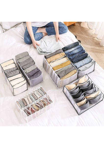 Tayt 7grids Tarzı Gri Iç Çamaşırı Sutyen Organizatör Saklama Kutusu Çekmece Dolap Organizatörleri Bölücü Kutular Yurt Iç Çamaşırı Çorap Kot Tayt T-Shirt (Yurt Dışından) modelleri