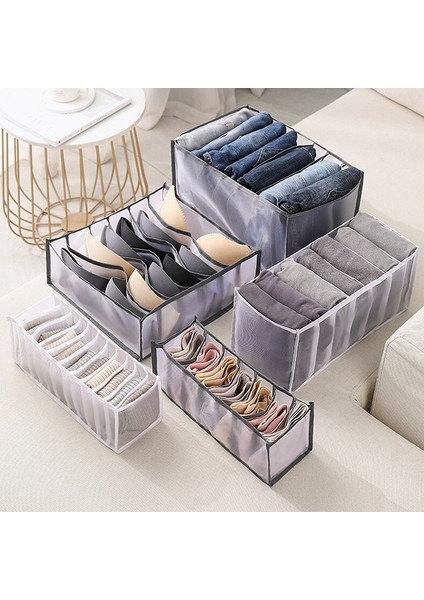 Tayt 7grids Tarzı Gri Iç Çamaşırı Sutyen Organizatör Saklama Kutusu Çekmece Dolap Organizatörleri Bölücü Kutular Yurt Iç Çamaşırı Çorap Kot Tayt T-Shirt (Yurt Dışından) fırsatları