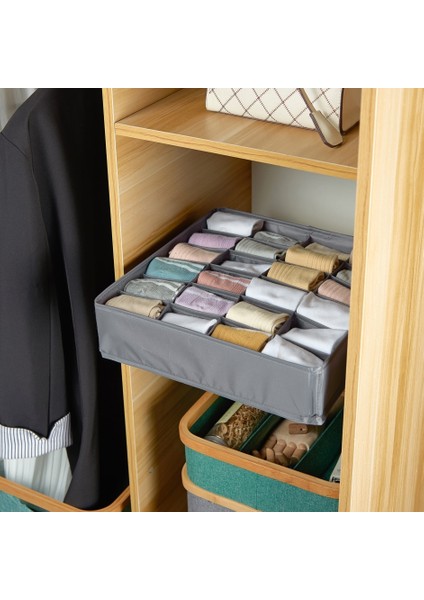 Gri 24 Izgara Stili 2021 Katlanır Klozet Organizatör Sutyen Saklama Kutuları Iç Çamaşırı Giysi Ayrılmış Organizatör Çekmece Bölücü Ev Kravatları Çorap Yurdu (Yurt Dışından) modelleri