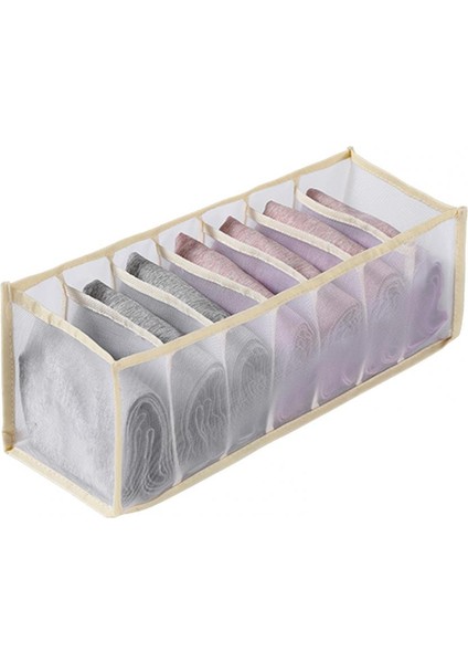 Bej 7 Izgara Stili Iç Çamaşırı Saklama Kutusu Yıkanabilir Yerden Tasarruflu Bez Külot Atkı Dolap Için Sutyen Tutacağı (Yurt Dışından) modelleri