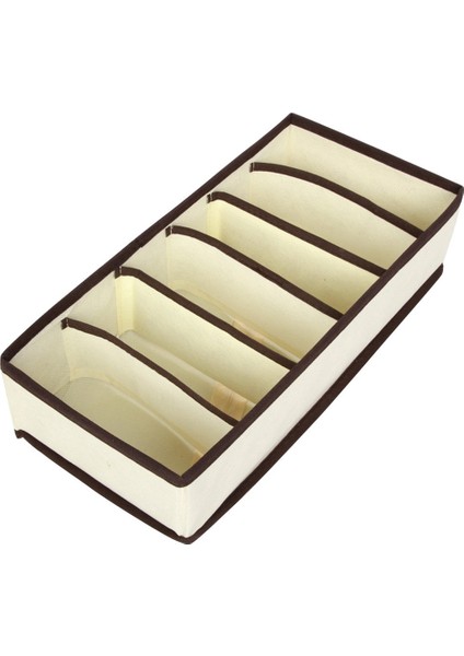 Bej x 6 Izgara Stili Çekmece Iç Çamaşırı Düzenleyici Dolap Çekmecesi Sütyen Külot Dokumasız Kumaş Saklama Tutacağı Kutu, Gri, Izgara (Yurt Dışından)