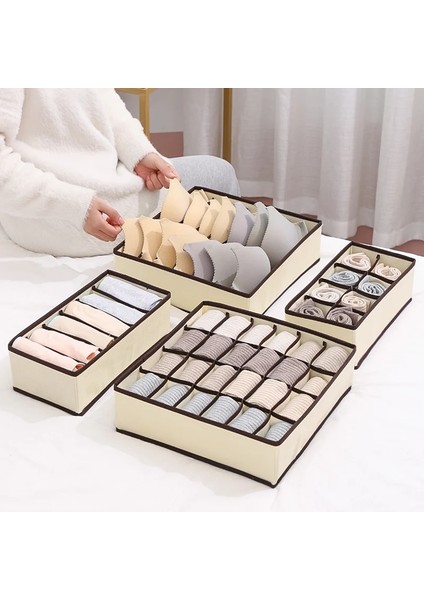 Gri 6 Izgara Stili Çorap Için Yurt Klozet Organizatörü Ev Ayrılmış Iç Çamaşırı Saklama Kutusu Sutyen Organizatörü Katlanabilir Çekmece Organizatörü (Yurt Dışından)