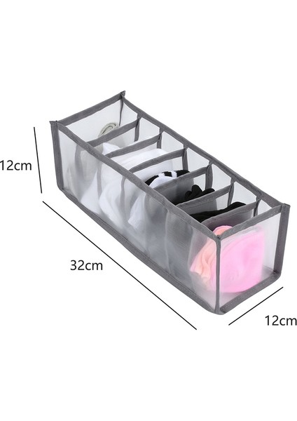 Gri 7 Izgara Stili Gardırop Giysi Organizatörü Iç Çamaşırı Kot Saklama Kutusu Çorap Sutyen Katlanabilir Bölücü Çekmece Dolap Ev Giysileri Organizatör Yıkanabilir (Yurt Dışından) fiyatları