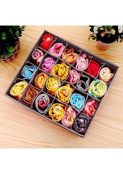 24 Grids Pink Style Underwear Storage Boxes Socks Divider Drawer Lidded Closet Underwear Organizer Drawer By For Underwear Bras Socks Ties Storager (Yurt Dışından)