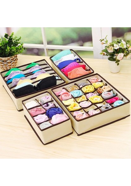 Bej 8 Hücre Stili Iç Çamaşırı Sutyen Organizatör Saklama Kutusu 3 Renk Çekmece Dolap Organizatörleri Iç Çamaşırı Atkı Için Kutular Çorap Sutyen Çok Boy (Yurt Dışından) fiyatları