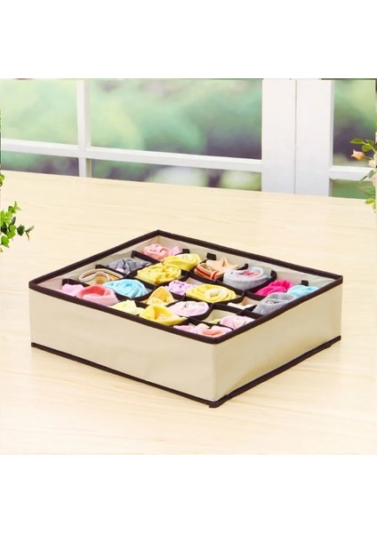 Bej 8 Hücre Stili Iç Çamaşırı Sutyen Organizatör Saklama Kutusu 3 Renk Çekmece Dolap Organizatörleri Iç Çamaşırı Atkı Için Kutular Çorap Sutyen Çok Boy (Yurt Dışından) modelleri