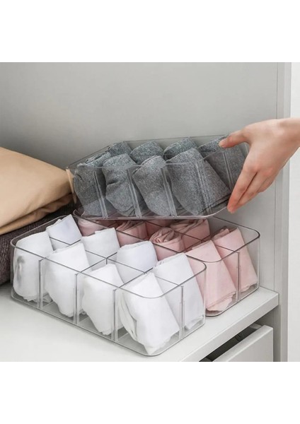 No.4 Tarzı Bölmeler Çorap Iç Çamaşırı Ev Istiflenebilir Saklama Kutusu Çekmece Düzenleyici (Yurt Dışından) fırsatları