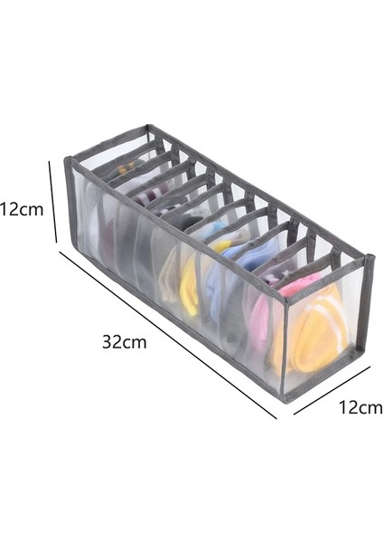 Gri 11 Izgara Stili Kot Bölmesi Saklama Kutusu Dolap Elbise Çekmecesi Örgü Ayırma Kutusu Istifleme Pantolon Çekmece Bölücü Yıkanabilir Ev Organizatör (Yurt Dışından)