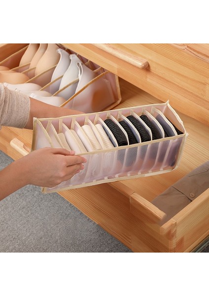 Bej 7 Izgara Stili Iç Çamaşırı Sutyen Dolap Organizatör Ev Kabine Bölücü Saklama Kutusu Iç Çamaşırı Atkılar Için Katlanabilir Çekmece Organizatör Kutusu Çorap Sutyen (Yurt Dışından) fiyatları