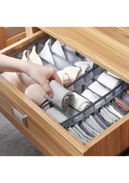 Bej 7 Izgara Stili Iç Çamaşırı Sutyen Dolap Organizatör Ev Kabine Bölücü Saklama Kutusu Iç Çamaşırı Atkılar Için Katlanabilir Çekmece Organizatör Kutusu Çorap Sutyen (Yurt Dışından) fırsatları