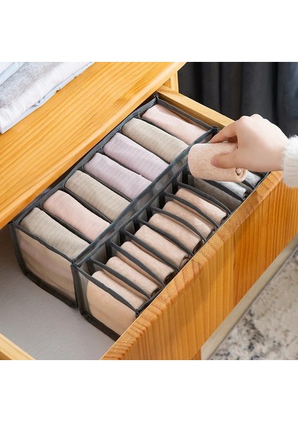 Bej 7 Izgara Stili Iç Çamaşırı Sutyen Dolap Organizatör Ev Kabine Bölücü Saklama Kutusu Iç Çamaşırı Atkılar Için Katlanabilir Çekmece Organizatör Kutusu Çorap Sutyen (Yurt Dışından) indirimleri