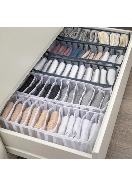 6 Izgara-Gri Stil Iç Çamaşırı Sütyen Çorap Külot Saklama Kutuları Ev Organizasyonu Dolap Organizatörleri Dolap Dolap Çekmece Bölücü Yatakhane Yerden Tasarruf Edin (Yurt Dışından) fırsatları