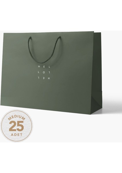 No1 25'li Minimal Seri Kraft Çanta - Yeşil - 37x25x11 Cm modelleri
