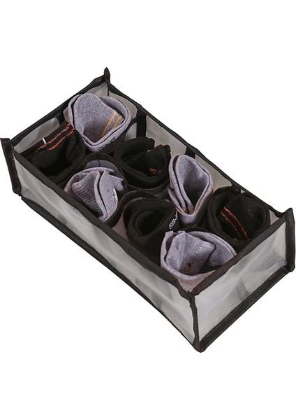 Siyah 8 Izgara Stili Bölmeli Iç Çamaşırı Saklama Kutusu Çorap Sutyen Külot Organizatör Çekmeceler Sutyen Saklama Kutusu Katlanabilir Çekmece Klozet Organizatör (Yurt Dışından)