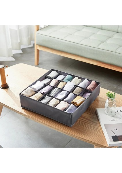 Gri 6 Izgara Stili Çorap Organizatör Saklama Kutusu Iç Çamaşırı Organizatör Çekmeceler Ayırıcılar Dolap Dolap Organizatörleri Giysi Sutyen Pantolon Saklama Kutusu (Yurt Dışından) indirimleri