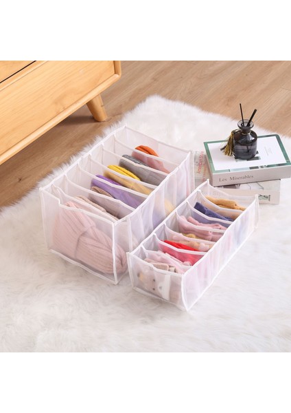 Beyaz M Stili Dolap Katlanabilir Iç Çamaşırı Depolama Organizatör Depolama Bölücüler Çekmece Organizatör Çorap Giysiler Için 7 Izgara Kutusu Ayrılmış Çorap (Yurt Dışından) fırsatları