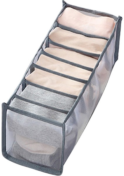 1-GRI-14X32X12CM Stili Iç Giyim Depolama Organizatör Ayrılmış Çorap Şort Sütyen Saklama Kutuları Yurt Klozet Organizatör Çekmece Yıkanabilir (Yurt Dışından)